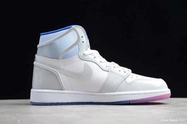 CK6637-104 Racer Air Blue Jordan 1 Zoom High White Retro 0726